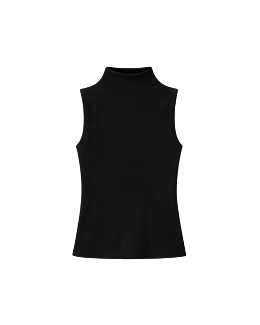 SLEEVELESS MOCK-NECK TOP